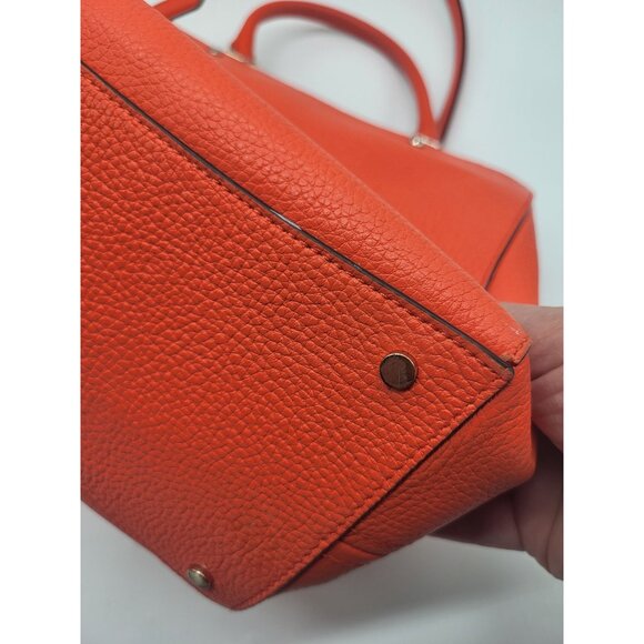KATE SPADE LEILA Medium Triple Compartment Satchel Purse Handbag Orange - Picture 6 of 12